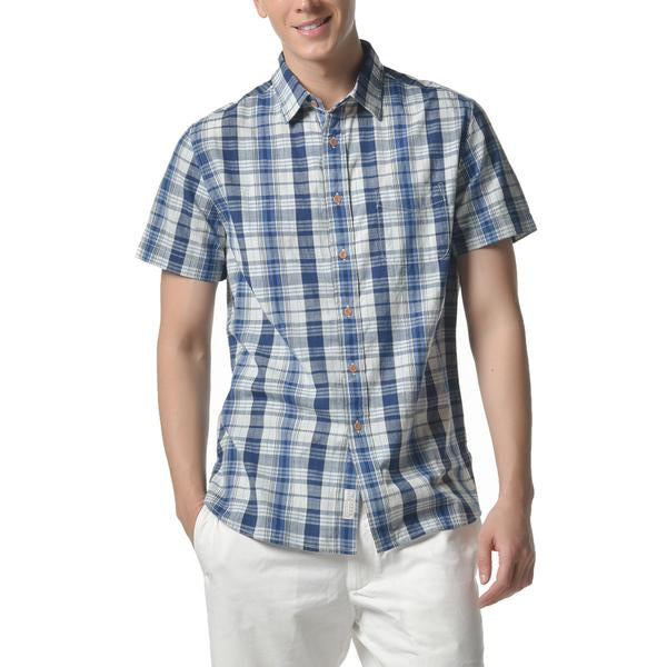 Stanley Indigo Slub Madras Short Sleeve Shirt Stanley Indigo Slub Madras Short Sleeve Shirt