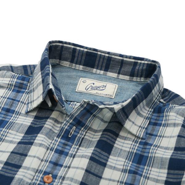 Stanley Indigo Slub Madras Short Sleeve Shirt Stanley Indigo Slub Madras Short Sleeve Shirt