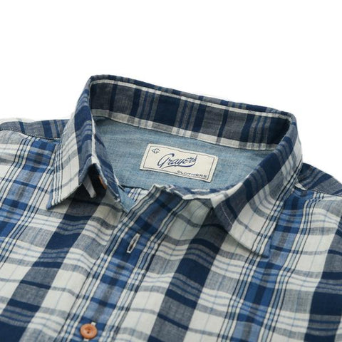 Stanley Indigo Slub Madras Short Sleeve Shirt Stanley Indigo Slub Madras Short Sleeve Shirt