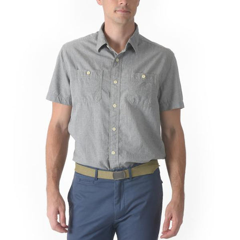 Gray Dobby Work Short Sleeve Shirt Gray Dobby Work Short Sleeve Shirt