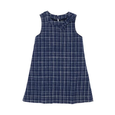 Girl's Navy Indigo Madras Dress Girl