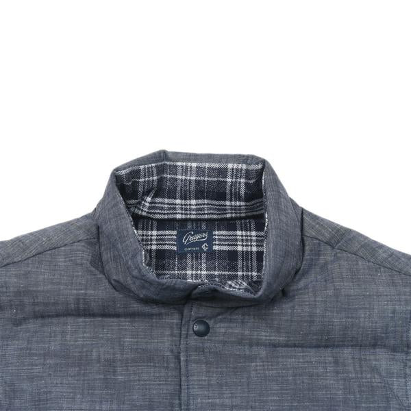 Campbell Quilted Reversible Down Vest - Blue Chambray