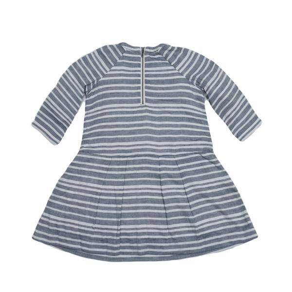 Girl's 3/4 Sleeve Drop Waist Dress