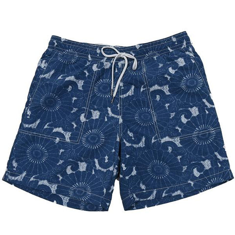 Batik Print Swim Trunk 7"
