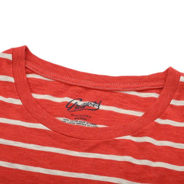 Red Engineered Stripe Tee