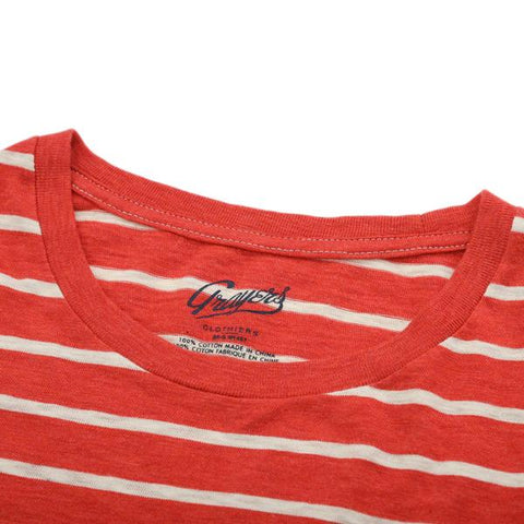 Red Engineered Stripe Tee
