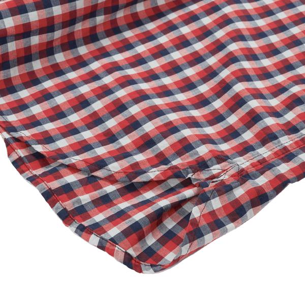 Clifton Red and Navy Slub Poplin Shirt