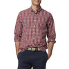 Clifton Red and Navy Slub Poplin Shirt