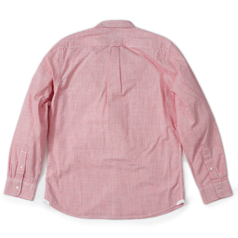 Stewart Microstripe Summer Chambray Shirt- Red Cream Stripe SLIM FIT