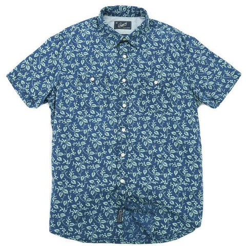 Izzy Indigo Print Shirt Short Sleeve Shirt